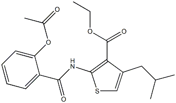 ethyl 2-{[2-(acetyloxy)benzoyl]amino}-4-isobutyl-3-thiophenecarboxylate 结构式