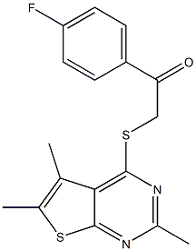 1-(4-fluorophenyl)-2-[(2,5,6-trimethylthieno[2,3-d]pyrimidin-4-yl)sulfanyl]ethanone 结构式