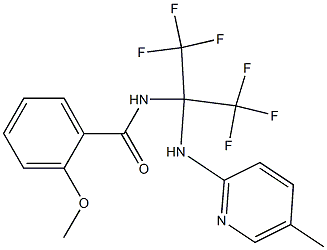 2-methoxy-N-[2,2,2-trifluoro-1-[(5-methyl-2-pyridinyl)amino]-1-(trifluoromethyl)ethyl]benzamide 结构式