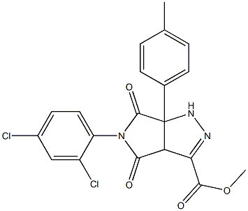 methyl 5-(2,4-dichlorophenyl)-6a-(4-methylphenyl)-4,6-dioxo-1,3a,4,5,6,6a-hexahydropyrrolo[3,4-c]pyrazole-3-carboxylate 结构式