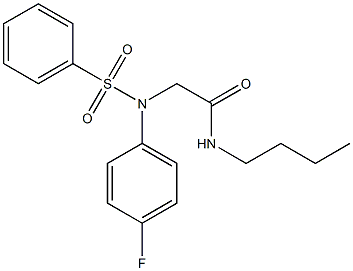 N-butyl-2-[(4-fluorophenyl)(phenylsulfonyl)amino]acetamide 结构式