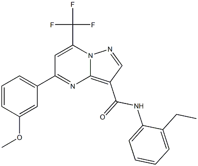 N-(2-ethylphenyl)-5-(3-methoxyphenyl)-7-(trifluoromethyl)pyrazolo[1,5-a]pyrimidine-3-carboxamide 结构式