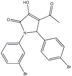 4-acetyl-1-(3-bromophenyl)-5-(4-bromophenyl)-3-hydroxy-1,5-dihydro-2H-pyrrol-2-one 结构式