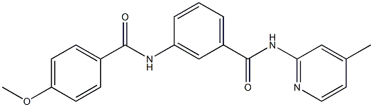 3-[(4-methoxybenzoyl)amino]-N-(4-methyl-2-pyridinyl)benzamide 结构式