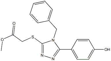 methyl {[4-benzyl-5-(4-hydroxyphenyl)-4H-1,2,4-triazol-3-yl]sulfanyl}acetate 结构式