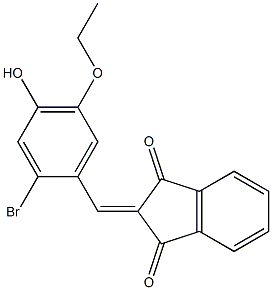 2-(2-bromo-5-ethoxy-4-hydroxybenzylidene)-1H-indene-1,3(2H)-dione 结构式