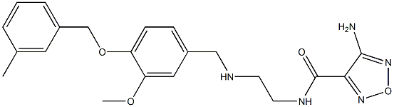 4-amino-N-[2-({3-methoxy-4-[(3-methylbenzyl)oxy]benzyl}amino)ethyl]-1,2,5-oxadiazole-3-carboxamide 结构式