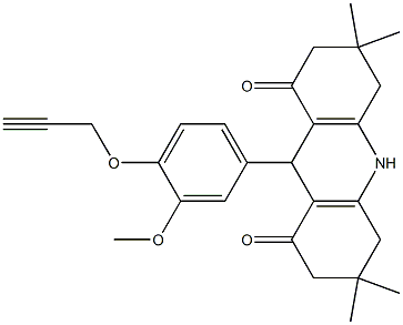 9-[3-methoxy-4-(2-propynyloxy)phenyl]-3,3,6,6-tetramethyl-3,4,6,7,9,10-hexahydro-1,8(2H,5H)-acridinedione 结构式