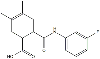 6-[(3-fluoroanilino)carbonyl]-3,4-dimethyl-3-cyclohexene-1-carboxylic acid 结构式