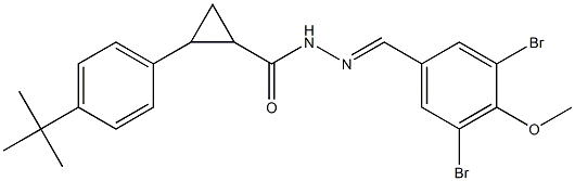 2-(4-tert-butylphenyl)-N'-(3,5-dibromo-4-methoxybenzylidene)cyclopropanecarbohydrazide 结构式