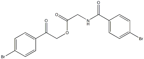 2-(4-bromophenyl)-2-oxoethyl [(4-bromobenzoyl)amino]acetate 结构式