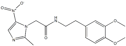 N-[2-(3,4-dimethoxyphenyl)ethyl]-2-{5-nitro-2-methyl-1H-imidazol-1-yl}acetamide 结构式