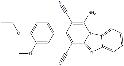 1-amino-3-(4-ethoxy-3-methoxyphenyl)pyrido[1,2-a]benzimidazole-2,4-dicarbonitrile 结构式