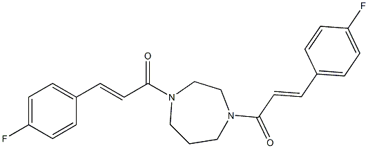 1,4-bis[3-(4-fluorophenyl)acryloyl]-1,4-diazepane 结构式