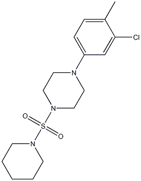 1-(3-chloro-4-methylphenyl)-4-(1-piperidinylsulfonyl)piperazine 结构式