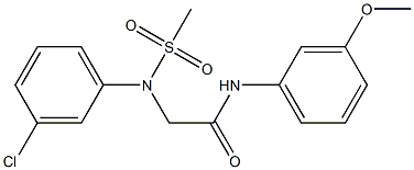 2-[3-chloro(methylsulfonyl)anilino]-N-(3-methoxyphenyl)acetamide 结构式