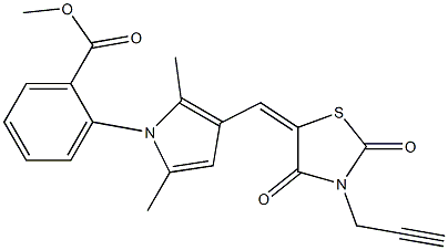 methyl 2-(3-{[2,4-dioxo-3-(2-propynyl)-1,3-thiazolidin-5-ylidene]methyl}-2,5-dimethyl-1H-pyrrol-1-yl)benzoate 结构式