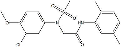 2-[3-chloro-4-methoxy(methylsulfonyl)anilino]-N-(2,5-dimethylphenyl)acetamide 结构式