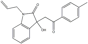 1-allyl-3-hydroxy-3-[2-(4-methylphenyl)-2-oxoethyl]-1,3-dihydro-2H-indol-2-one 结构式