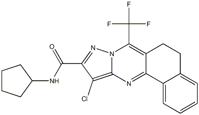 11-chloro-N-cyclopentyl-7-(trifluoromethyl)-5,6-dihydrobenzo[h]pyrazolo[5,1-b]quinazoline-10-carboxamide 结构式