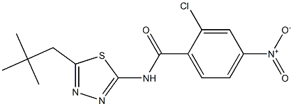 2-chloro-4-nitro-N-(5-neopentyl-1,3,4-thiadiazol-2-yl)benzamide 结构式