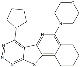 5-(4-morpholinyl)-7-(1-pyrrolidinyl)-1,2,3,4-tetrahydro[1,2,3]triazino[5',4':4,5]thieno[3,2-c]isoquinoline 结构式