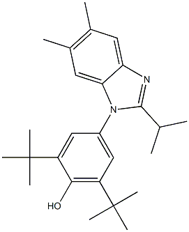 2,6-ditert-butyl-4-(2-isopropyl-5,6-dimethyl-1H-benzimidazol-1-yl)phenol 结构式