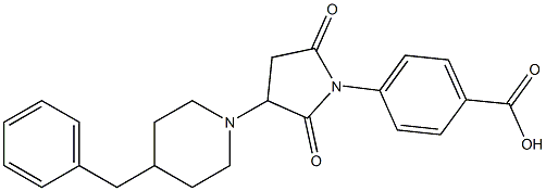 4-[3-(4-benzyl-1-piperidinyl)-2,5-dioxo-1-pyrrolidinyl]benzoic acid 结构式