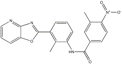4-nitro-3-methyl-N-(2-methyl-3-[1,3]oxazolo[4,5-b]pyridin-2-ylphenyl)benzamide 结构式