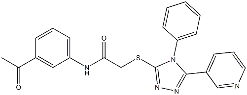 N-(3-acetylphenyl)-2-[(4-phenyl-5-pyridin-3-yl-4H-1,2,4-triazol-3-yl)sulfanyl]acetamide 结构式