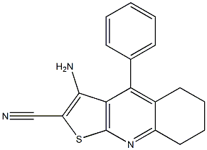 3-amino-4-phenyl-5,6,7,8-tetrahydrothieno[2,3-b]quinoline-2-carbonitrile 结构式