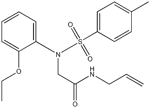 N-allyl-2-{2-ethoxy[(4-methylphenyl)sulfonyl]anilino}acetamide 结构式