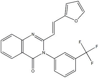 2-[2-(2-furyl)vinyl]-3-[3-(trifluoromethyl)phenyl]-4(3H)-quinazolinone 结构式