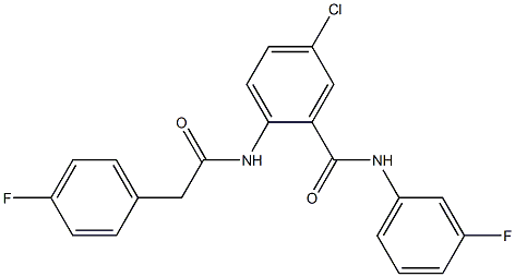 5-chloro-N-(3-fluorophenyl)-2-{[(4-fluorophenyl)acetyl]amino}benzamide 结构式