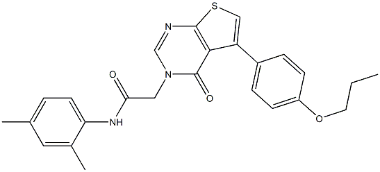 N-(2,4-dimethylphenyl)-2-(4-oxo-5-(4-propoxyphenyl)thieno[2,3-d]pyrimidin-3(4H)-yl)acetamide 结构式