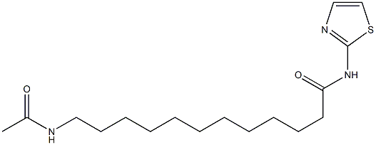 12-(acetylamino)-N-(1,3-thiazol-2-yl)dodecanamide 结构式