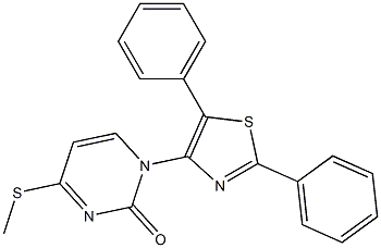 1-(2,5-diphenyl-1,3-thiazol-4-yl)-4-(methylsulfanyl)-2(1H)-pyrimidinone 结构式