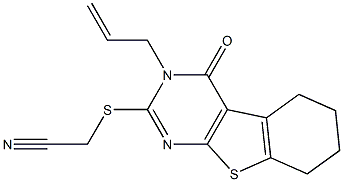 [(3-allyl-4-oxo-3,4,5,6,7,8-hexahydro[1]benzothieno[2,3-d]pyrimidin-2-yl)sulfanyl]acetonitrile 结构式