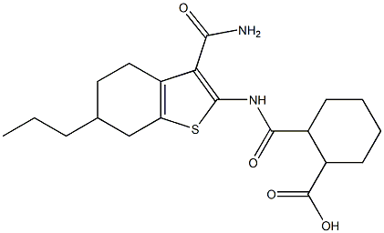 2-({[3-(aminocarbonyl)-6-propyl-4,5,6,7-tetrahydro-1-benzothien-2-yl]amino}carbonyl)cyclohexanecarboxylic acid 结构式