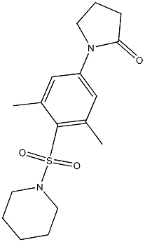 1-[3,5-dimethyl-4-(1-piperidinylsulfonyl)phenyl]-2-pyrrolidinone 结构式