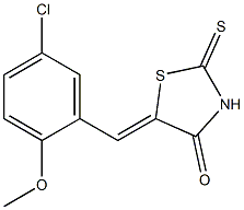 5-(5-chloro-2-methoxybenzylidene)-2-thioxo-1,3-thiazolidin-4-one 结构式