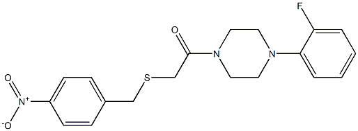 1-(2-fluorophenyl)-4-[({4-nitrobenzyl}sulfanyl)acetyl]piperazine 结构式