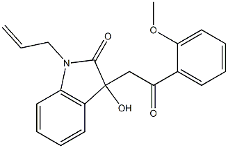 1-allyl-3-hydroxy-3-[2-(2-methoxyphenyl)-2-oxoethyl]-1,3-dihydro-2H-indol-2-one 结构式
