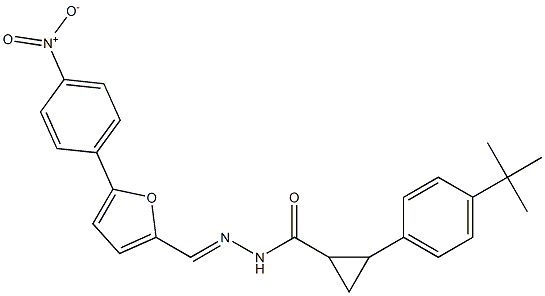 2-(4-tert-butylphenyl)-N'-[(5-{4-nitrophenyl}-2-furyl)methylene]cyclopropanecarbohydrazide 结构式