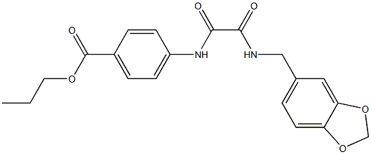 propyl 4-{[[(1,3-benzodioxol-5-ylmethyl)amino](oxo)acetyl]amino}benzoate 结构式