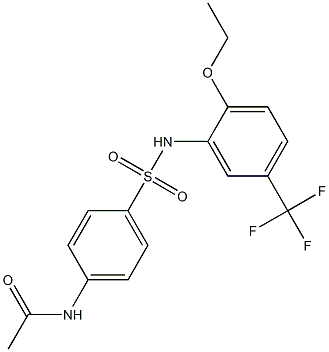 N-(4-{[2-ethoxy-5-(trifluoromethyl)anilino]sulfonyl}phenyl)acetamide 结构式