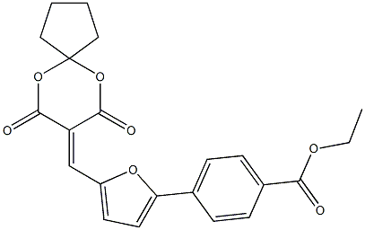 ethyl 4-{5-[(7,9-dioxo-6,10-dioxaspiro[4.5]dec-8-ylidene)methyl]furan-2-yl}benzoate 结构式