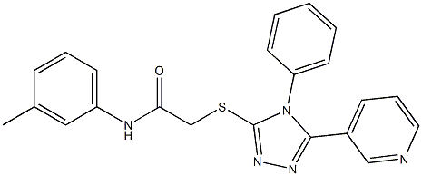 N-(3-methylphenyl)-2-{[4-phenyl-5-(3-pyridinyl)-4H-1,2,4-triazol-3-yl]sulfanyl}acetamide 结构式