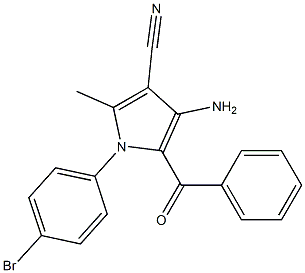 4-amino-5-benzoyl-1-(4-bromophenyl)-2-methyl-1H-pyrrole-3-carbonitrile 结构式