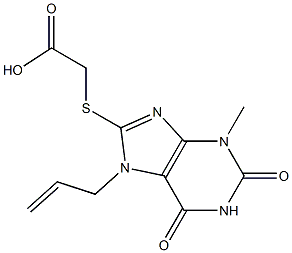 [(7-allyl-3-methyl-2,6-dioxo-2,3,6,7-tetrahydro-1H-purin-8-yl)sulfanyl]acetic acid 结构式